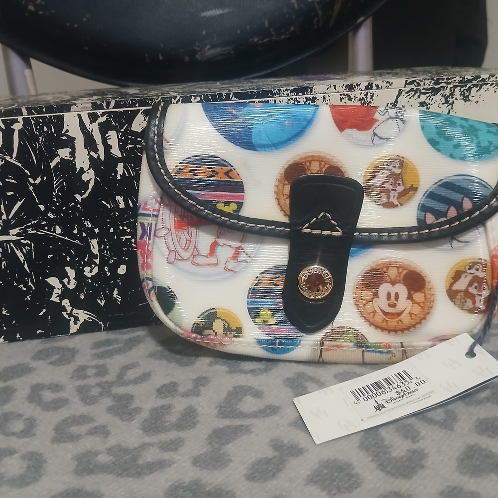 Disney Mini Bag - White with Black and Multicolor Circles